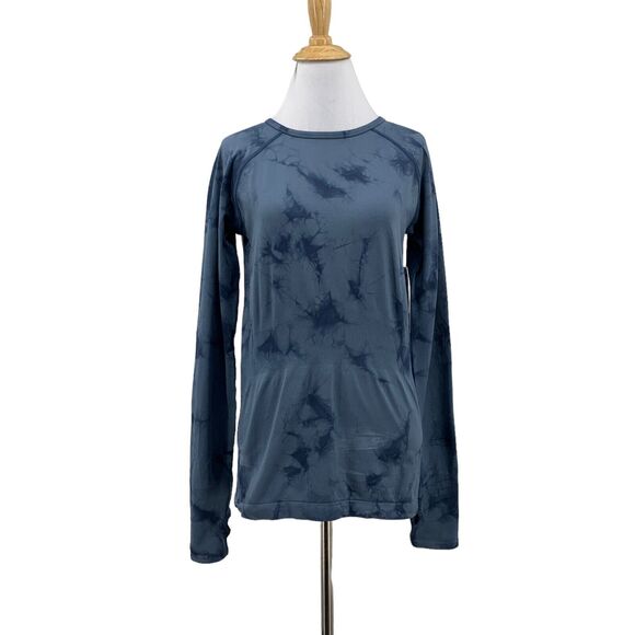 Zella Top Womens M Navy Eclipse Tie Dye Compression Seamless Wick It Long Sleeve - Picture 1 of 16